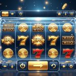 Online slot machine with transparent reels and gold coins, illustrating a fair and trustworthy gaming experience for players